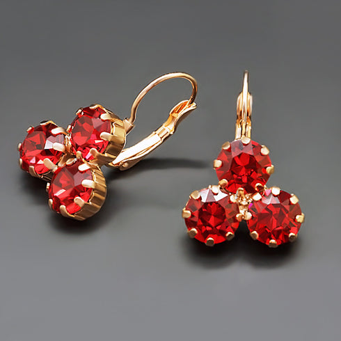 Auskari "Kristāla Lēdija II (Scarlet)" ar Swarovski™ kristāliem